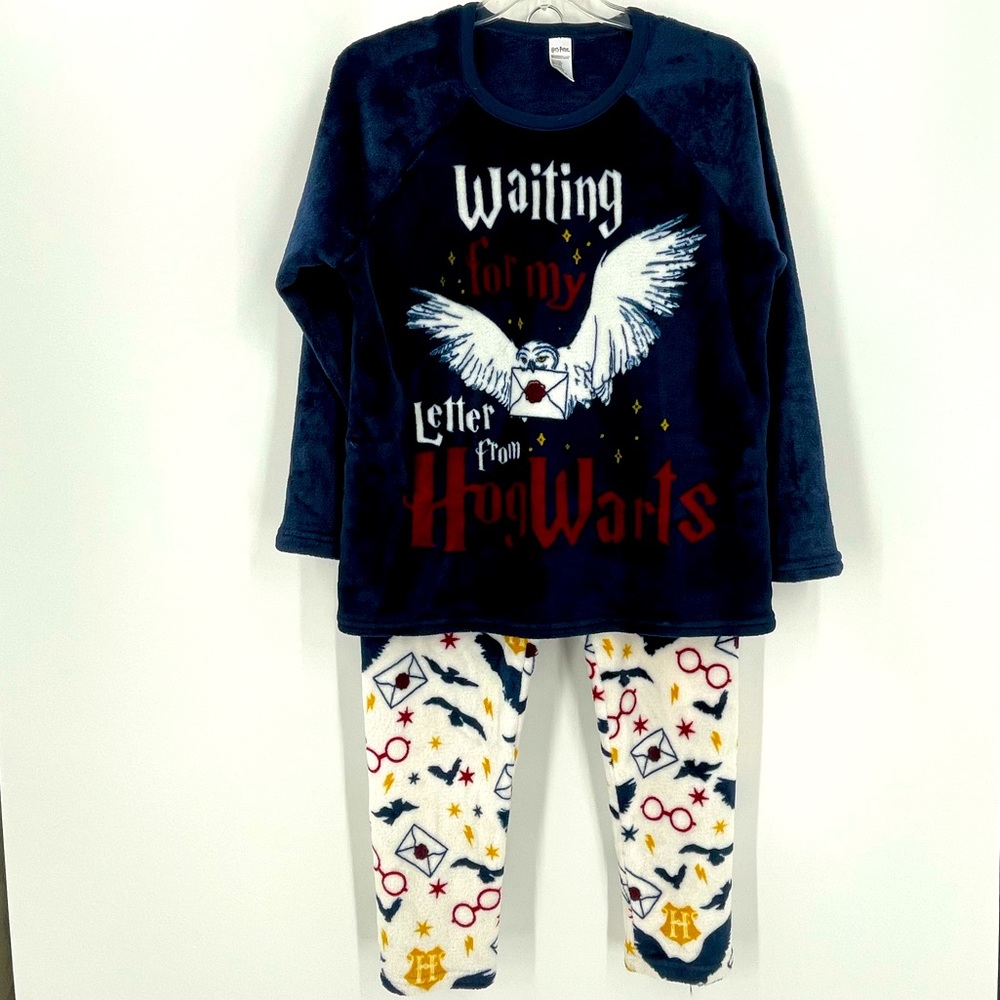 * Harry Potter Waiting For my Letter From Hog Warts Long Sleeve PJ Set Sz 12/14
